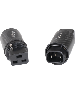 Premium Silver IEC Adapter - 15Amp to 20Amp (Carbon Fiber)