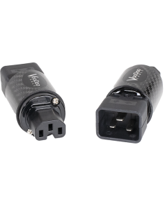 Premium Silver IEC Adapter - 20Amp to 15Amp (Carbon Fiber)