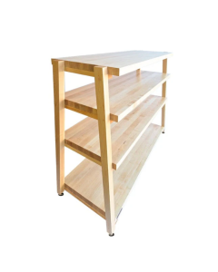 RigidrackPLUS - Extended Shelf Spacing 4 Shelf Rack (Maple Shelves / Maple Legs) 