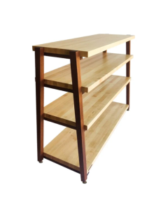 RigidrackPLUS - Extended Shelf Spacing 4 Shelf Rack (Maple Shelves / Walnut Legs) 